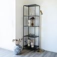 Vita Tall Open Shelving Unit - Black Melamine
