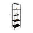 Vita Tall Open Shelving Unit - Black Melamine
