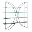 Vogue Shelving Unit - Glass and Chrome - Open D Shape Wide
