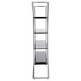 Vogue Shelving Unit - Glass and Chrome - Open D Shape Wide