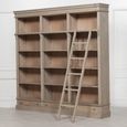 White Cedar Wood Bookcase with Ladder - Large