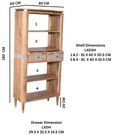 William Acacia Ribbed with Gold Trim Large Open Bookcase