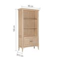 Toulon Bookcase - with Cupboard - Oak