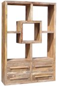 Yoga Light Wood Multi Shelf Wide Display Unit