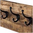 Coastal White and Wood Wall Coat Hook Hanger