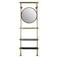 Hawkes Coat Rack - Antique Brass with Mirror