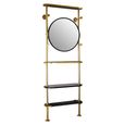 Hawkes Coat Rack - Antique Brass with Mirror