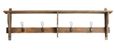 Caroni Natural Shelf with 4 Hooks Coat Rack