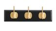 Edgy Black 3 Hooks Coat Rack (Set of 4)