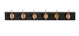 Edgy Black 6 Hooks Coat Rack (Set of 2)