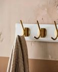 Edgy White 3 Hooks Coat Rack (Set of 4)