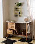 Kikori Yellow Metal Wire Wall Shelf