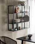 Rur Black Glass Wall Shelf