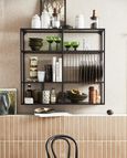 Rur Black Glass Wall Shelf