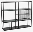 Rur Black Glass Wall Shelf