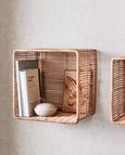 Zeya Rattan Storage Set Of 2 Wall Shelves