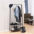Seaford Clothes Rack - Black Melamine and Metal