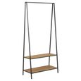 Seaford Clothes Rack - Oak and Black Metal
