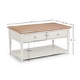 Provence Coffee Table - 2 Drawer - Grey
