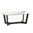 Olympus Coffee Table - 60cm - Round - White Marble Effect