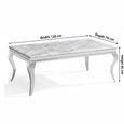 Louis Coffee Table - Grey Marble & Chrome