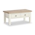 Modern Coffee Table - 2 Drawer - White Painted