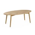 Valencia Herringbone Oval Elip Coffee Table - Oak