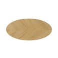 Valencia Herringbone Oval Elip Coffee Table - Oak