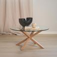 Heaven Round Dining Table - 4 Seater - Round - Glass and Oak - with Star Legs