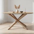 Heaven Round Dining Table - 4 Seater - Round - Oak and Glass - with Star Legs