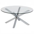 Heaven Round Dining Table - 4 Seater - Round - Glass and Chrome - with Star Legs