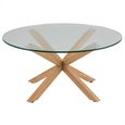 Heaven Round Dining Table - 4 Seater - Round - Glass and Oak - with Star Legs