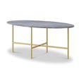 Marmora Coffee Table - Oval - Grey Marble & Gold