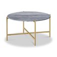 Marmora Coffee Table - Round - Grey Marble & Gold