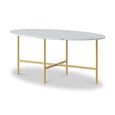Marmora Coffee Table - Oval - White Marble & Gold