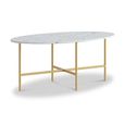 Marmora Coffee Table - Oval - White Marble & Gold