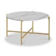 Marmora Coffee Table - Round - White Marble & Gold