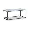Marmora Coffee Table - White Marble & Grey