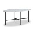 Marmora Coffee Table - Oval - White Marble & Grey