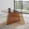 Samos Coffee Table - Round - Brown Glass