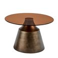 Dunsley Coffee Table - Round - Brown Glass