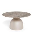 Ferrol Coffee Table - Round - Grey Marble with Grey Base