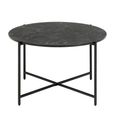 Lamoine Coffee Table - Round - Black Marble Effect