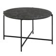 Lamoine Coffee Table - Round - Black Marble Effect