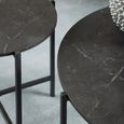 Lamoine Coffee Table - Round - Black Marble Effect