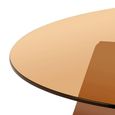 Samos Coffee Table - Round - Brown Glass
