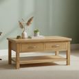 New Trinity Coffee Table - 2 Drawer - Natural Oak