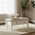 Modern Coffee Table - 2 Drawer - White Painted