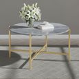 Marmora Coffee Table - Round - Grey Marble & Gold