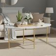Marmora Coffee Table - Oval - White Marble & Gold